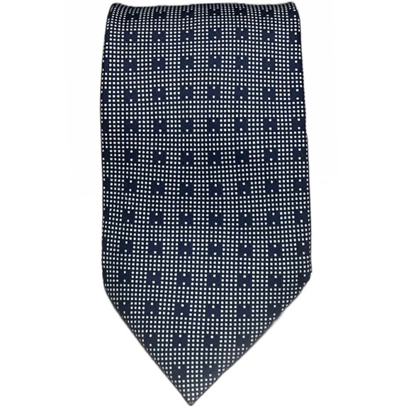 Hermès Other - SOLD HERMÈS Authentic 100% Silk Blue H Logo Print Three Folded Hand Sewn Tie
